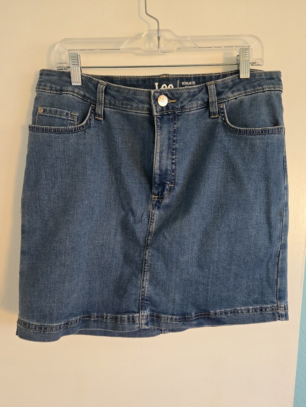 Lee Classic Blue Denim Mini Skort Size 14